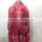 YR852 Genuine Fox Fur Shawl with Tail Hot pink Real Fur Poncho~Any color can be customize
