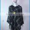 2017 new fashion classical check design women poncho