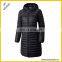 Oem Ultralight Long Black Down Jacket For Winters Woman