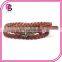 Woman ladies trendy woven thin waist with rose buckle