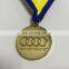irregular hexagon shape gold medal with sparkle texture background as running medal