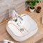 Factory wholesale ceramic square bathroom tabletop color design wash hand basin sinks