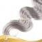 Fashionable 100% original bulk russian hair gray purple hair extension with black root