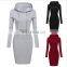 custom made solid color long sleeve pocket hoody sweatshirt hoodies dress