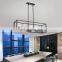 Modern Black Metal Iron Frame Rectangle Hanging Large Lantern Chandelier Pendant Lighting