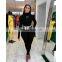 2020 Hot sale fashion, print yoga set slim long sleeve crop top high waist leggings two piece set women/