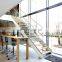 Modern Indoor Small Space Stairs Stainless Steel Wooden Straight Staircase