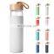 Wholesale Clear 20OZ Straight Water Bottle High Borosilicate Glass Tumbler Cups Outdoor Bottles With Silicone Protector Sleeves