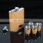 Custom Logo Embossed Whiskey Glass Set Personalized Engraved Color Bamboo Wooden Hip Flask