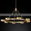 Modern Simple Indoor Metal Linear Round Industrial Chandeliers Living Room Hotel Ceiling Home Decor Lighting Hang Lamps