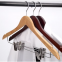 Factory Wholesale Household Items Wooden Pants Low MOQ Custom Logo Sample Free Shirt Clothing Custom Wooden Hangers with Clips for Clothes