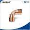 J9014 copper pipe fitting, copper 90 degree Long Elbow C*C with UPC,NSF certificate
