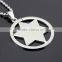 Hexagram pendant round stainless steel polishing process six-pointed star necklace