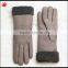 Fashion women 's Red /brown/grey double face glove