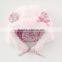 Japanese wholesale cute and high quality baby hats with animal ear flower pattern lining and strap infant wear child clothes kid