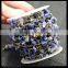 LFD-003C ~Wholesale DIY Gold Plated Wire Wrapped Freeform lapis Chips Chain Gemstone Beaded Jewelry Finding