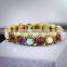 Unique Crystal 18K Gold Plated Colorful bangle For Lay And Women