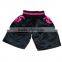 black pink whole muay thai boxing shorts,mma shorts with embroidery