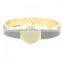 Gold Enamel Bangle Bracelet For Monogram Hinged Enamel Bangle