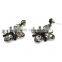 Fashion personality exaggerated leaves crystal alloy cross earrings