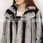 Winter Warm Thicken Real Rex Rabbit fur Chinchilla Fur Coat Long Women Coat