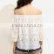 Blouses latest fashion design women clothing Beige Off The Shoulder Scallop Trim Blouse