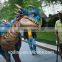 peopel wear dinosaur costume walking animatronic