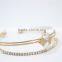 3 lines KC Gold Plated Adjustable Square Clear White Rhinestone Cuff Bracelet Claw Crystal Chain Bracelet For Women Wear