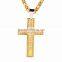 Wholesale Punk Necklace Jewelry Titanium Steel Gold Hollow Cross Scaved JESUS Letter Laciness Pendant Chain Necklaces Believer