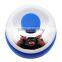 Table call bell in silver plated cover with colorful painted plastic base