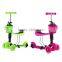 Wholesale cheap price plastic child scooter,3 in 1 baby scooter with seat,kids ride on toy 3 wheels foot scooter