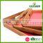3 pcs set bamboo food serving tray with red color base