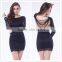 Vintage Type Beautiful Flower Pattern Beaded Lace Long Sleeve Fat Size Women Party Dress