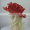 Red gauze flapper style cloche retro hat for women