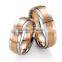 Bicolor Gold Plated Titanium Couple Ring for Wedding
