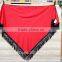Fringe Hem Custom Winter Pashmina 100% Cashmere Triangle Scarf
