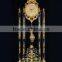 French-Empire-Style Gold Gilt Ormolu Ornate Floor Pendulum Clock, Decorative Grandfather Floor Bronze Dore Clock