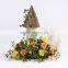 European style decoration cottage potted silk flowers home artificial bonsai roses