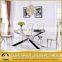 2017 Modern big size glass top home furniture dining table