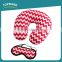 Toprank Colorful Stripes Printed Microbead Pillow And Eyemask Comfortable Neck Pillow Travel Set Sleeping Airline Travel Kit