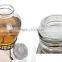 Large dispenser embossed glass jar with metal stand