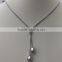 AAA 8-9mm raindrop freshwater doublepearl necklace with silver clasp