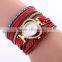 2017 vogue women velvet wrap around heart bracelet watch wrist watches for girl