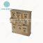 Wooden tea box with drawers