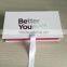 White and pink custom cheap apparel packaging ribbon closure logo hot stamping