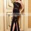 Lastest sexy beautiful black one shoulder cocktail dress