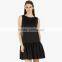 black easy casual women summer dress custom made