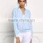 MGOO Custom New Designs 100% Polyester Custom Jackets Women Sky Blue Padded Coat Muslim Fit Fashion Tops