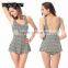 2017 new plus size swimsuit floral one piece skirt swimsuit  china swimwear