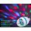 Rotating RGB LED bulb light, E27 B22 full color DJ disco rolling lighting, auto crystal mini laser party lamp, 3W stage magic ball lights